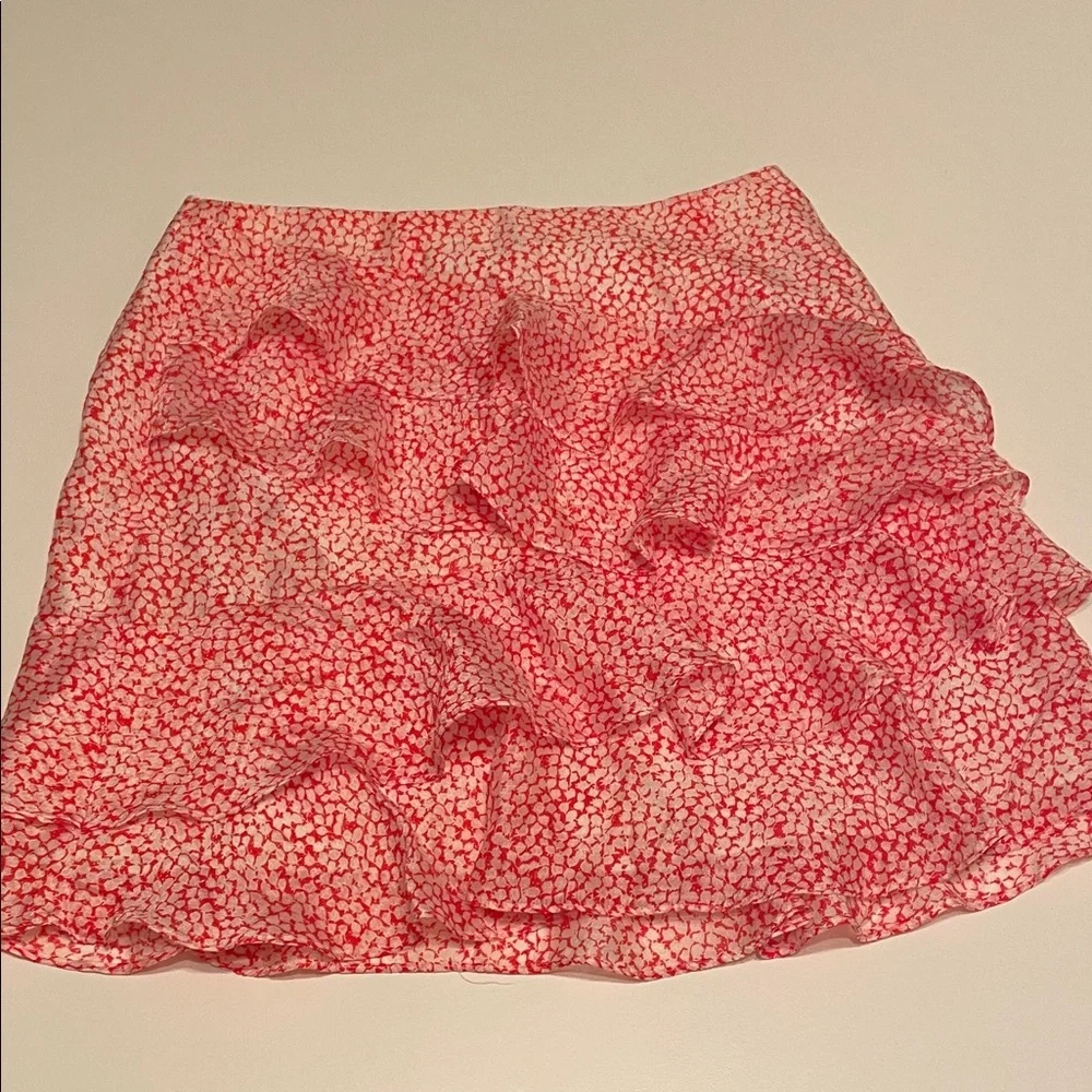 Club Monaco Red‎ and White Mini Skirt Size 4
